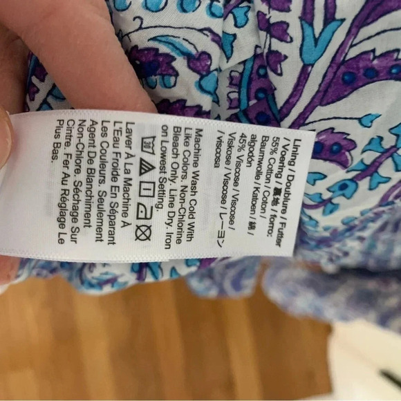 J. Crew Purple Paisley Maxi Dress with Tiered Ruffle Size Small EUC - Picture 5 of 6